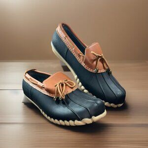 DKSUKO Women's Size 9 Waterproof Loafer Shoes Slip On Flat Duck Ankle Boot *Flaw